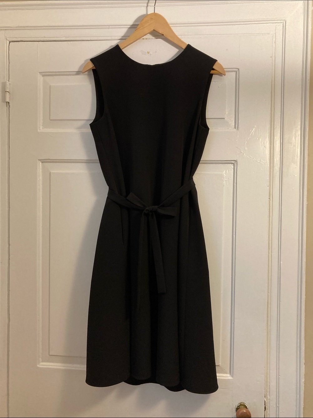 Uniqlo Black Sleeveless Tie-Waist Midi Dress, Size S